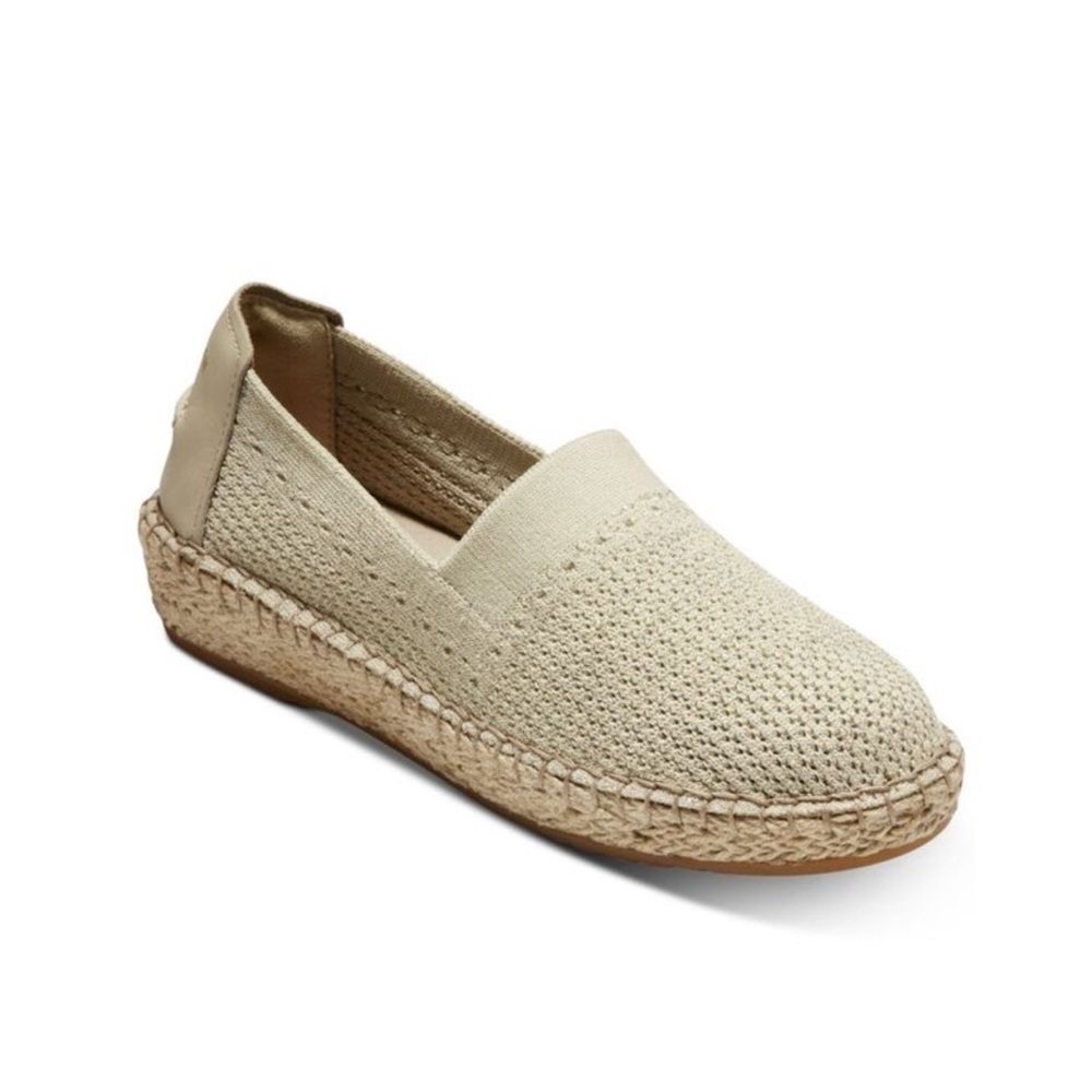 Cole Haan Cream and Tan Flats with Woven Texture